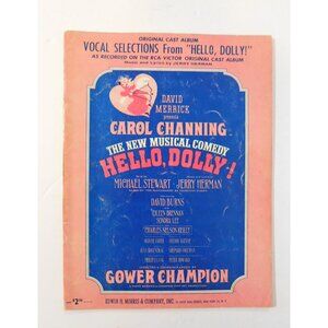 Hello Dolly Songbook Carol Channing 1st Printing 1964 Musical Vocal Selection